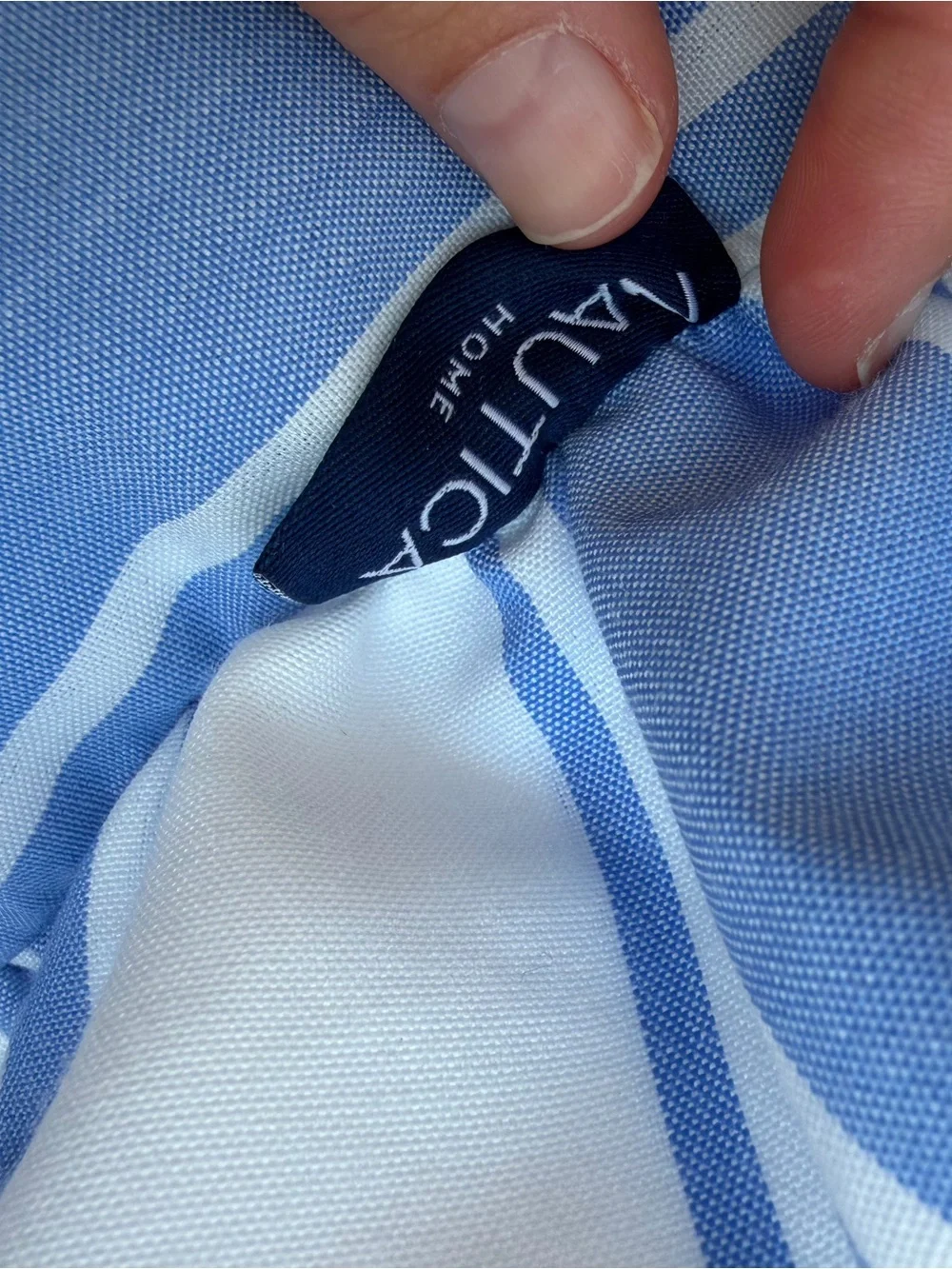 Nautica Blue and White Striped Pillow Cover